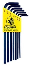 7pc Hex Key Set, 5/64"-3/16", Long, Bondhus 12145