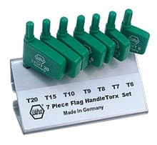 7pc Torx Flag Handle Screwdriver Set w/ Stand, T6-T20, Wiha 37090