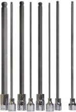8pc Ball Hex Bit Socket Set, 3-10mm, 6" Long, Bondhus 43887