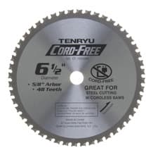 Cord Free Saw Blade, 6-1/2" Dia, 48T, 0.079" Kerf, 5/8" Arbor, Tenryu CF-16548M