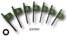 7pc Torx Flag Handle Screwdriver Set w/o Stand, T6-T20, Wiha 37091