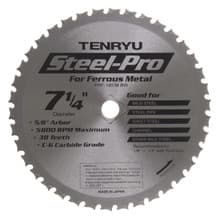 Steel-Pro Saw Blade, 7-1/4" Dia, 38T, 0.079" Kerf, 5/8"KO Arbor, Tenryu PRF-18538BW