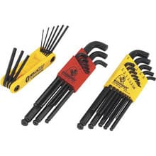 Triple Pack Hex Key Set, .050-3/8", 1.5-10mm, Free Hex Foldup, Bondhus 14155