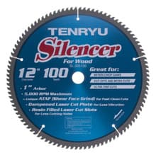 Silencer Saw Blade, 12" Dia, 100T, 0.091" Kerf, 1" Arbor, Tenryu SL-305100