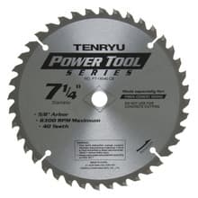Board Pro Saw Blade, 7-1/4" Dia, 40T, 0.073" Kerf, 5/8"KO Arbor, Tenryu PT-18540CB