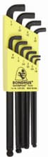 10pc Stubby Ball Hex Key Set, 1/16"-1/4", Bondhus 16538