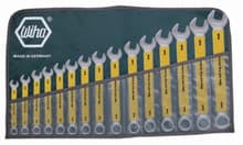 15pc SoftGrip Combination Wrench Set, 1/4 to 1-1/8", Wiha 50089