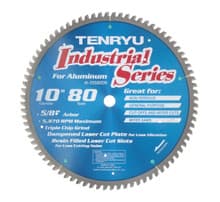 Industrial Blade for Non-Ferrous Saw Blade, 10" Dia, 80T, 0.094" Kerf, 5/8" Arbor, Tenryu IA-25580DN