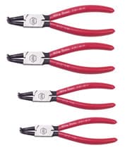 4pc Angled External Retaining Ring Pliers Set, Shape D, Wiha 32627