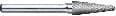 Carbide Bur, 14deg Taper w/ Radius, 3/8 Dia, 1-1/6 Cut Length, 1/4 Shank, Triumph 071471