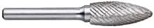 Carbide Bur, Flame Shape, 1/4 Dia, 1/2 Cut Length, 1/4 Shank, Triumph 071459
