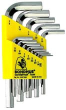13pc Hex Key Set, .050-3/8", Short, Bondhus 16237