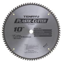 Plastic Cutter Saw Blade, 10" Dia, 80T, 0.102" Kerf, 5/8" Arbor, Tenryu PC-25580CB