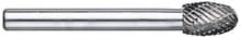 Carbide Miniature Bur, Oval Shape, 1/4 Dia, 3/8 Cut Length, 1/8 Shank, Triumph 071442